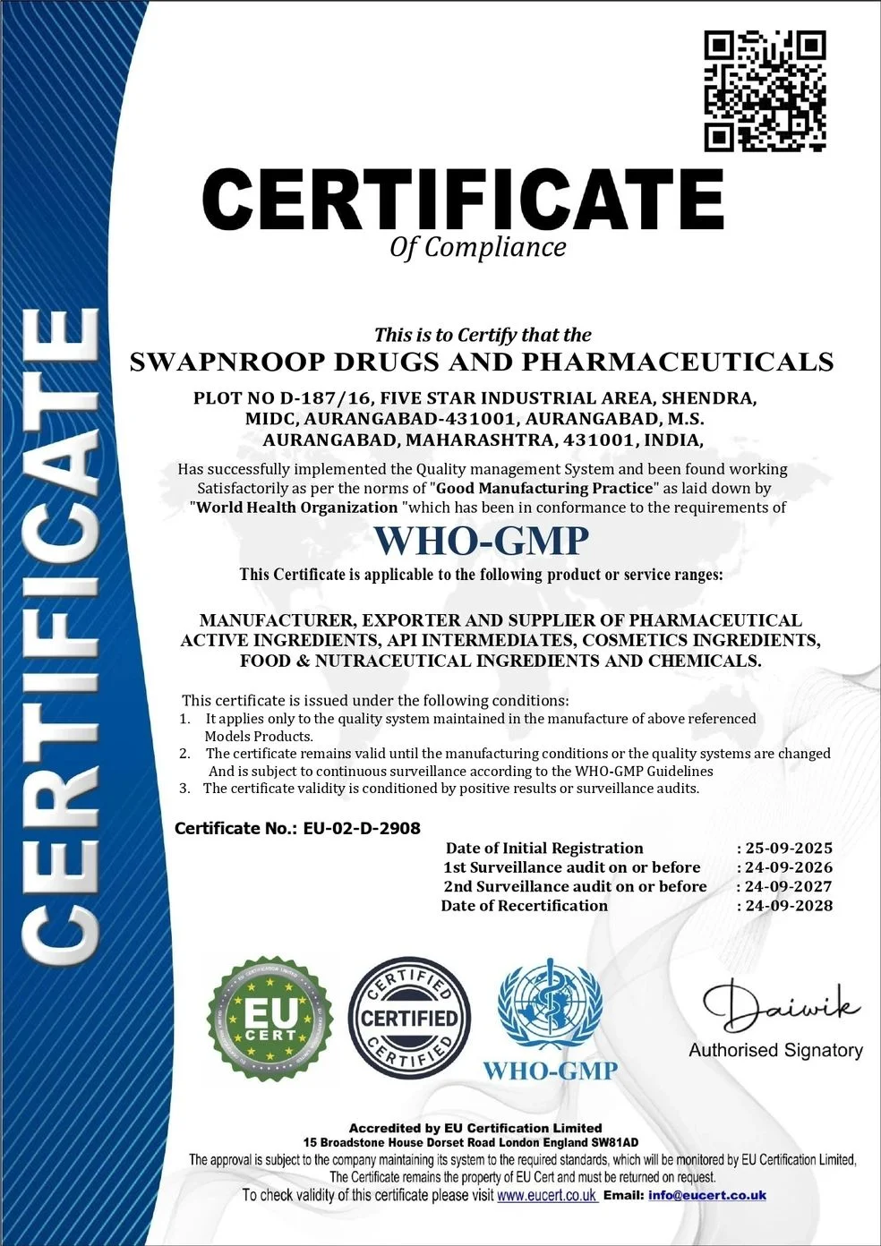 Certification