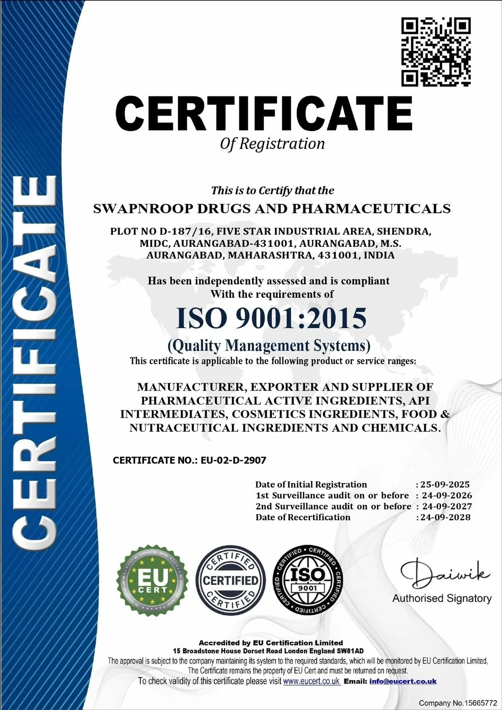 Certification