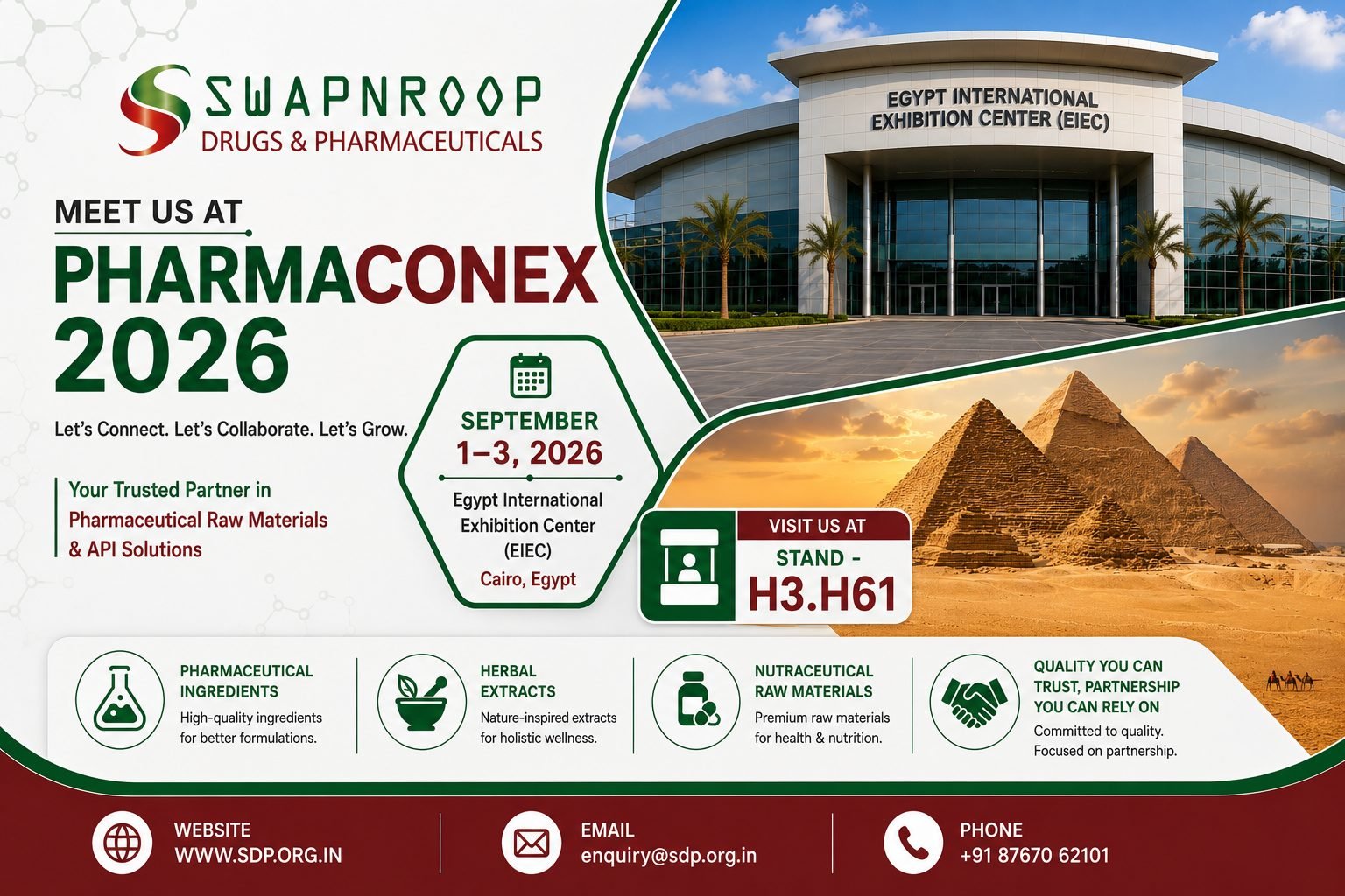Swapnroop at PHARMACONEX 2026, Cairo, Egypt