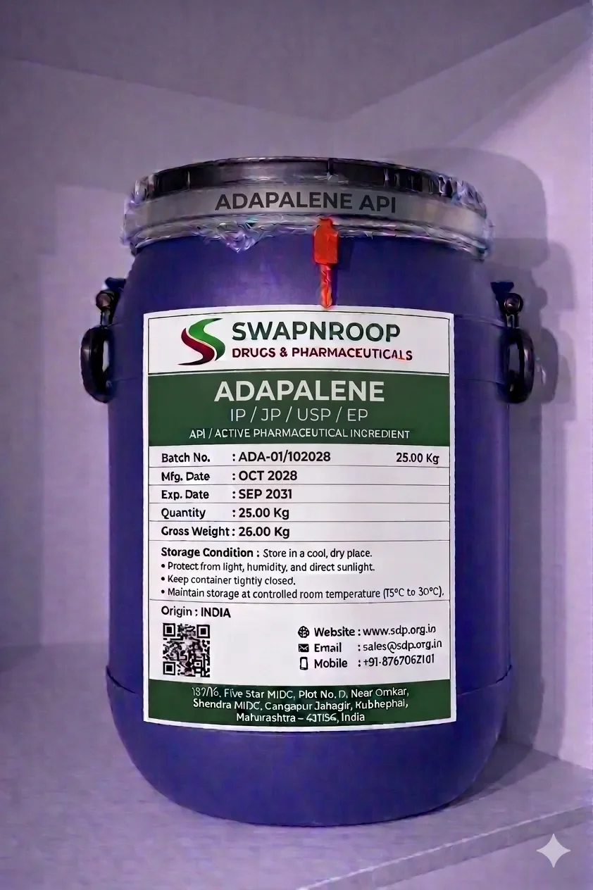 Adapalene API Manufacturer and Bulk Supplier in Maharashtra, India – Swapnroop Pharma
