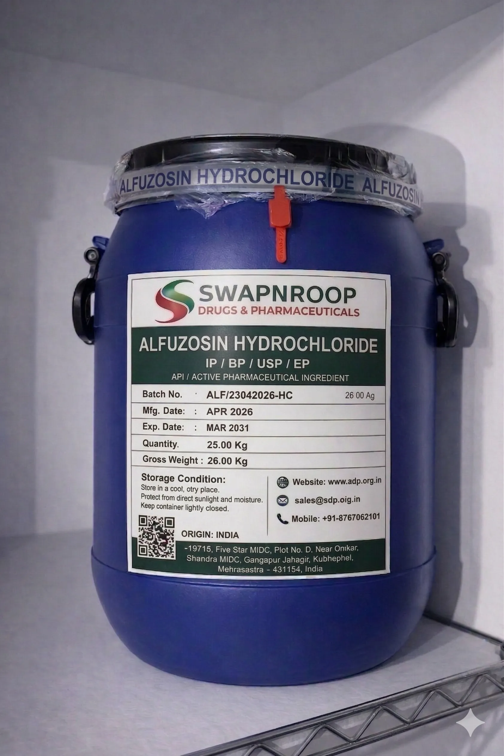 Alfuzosin Hydrochloride API