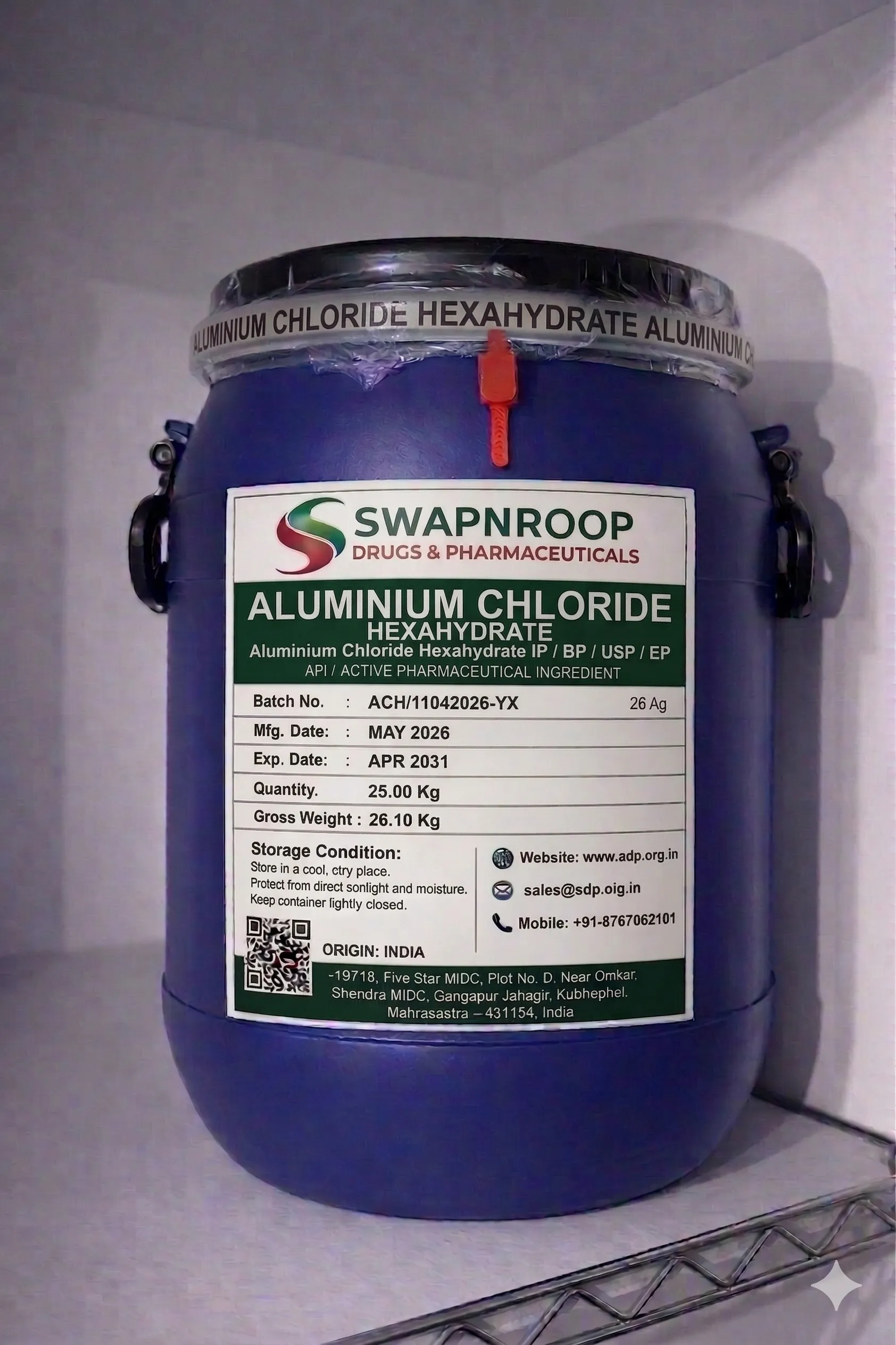 Aluminium Chloride Hexahydrate API