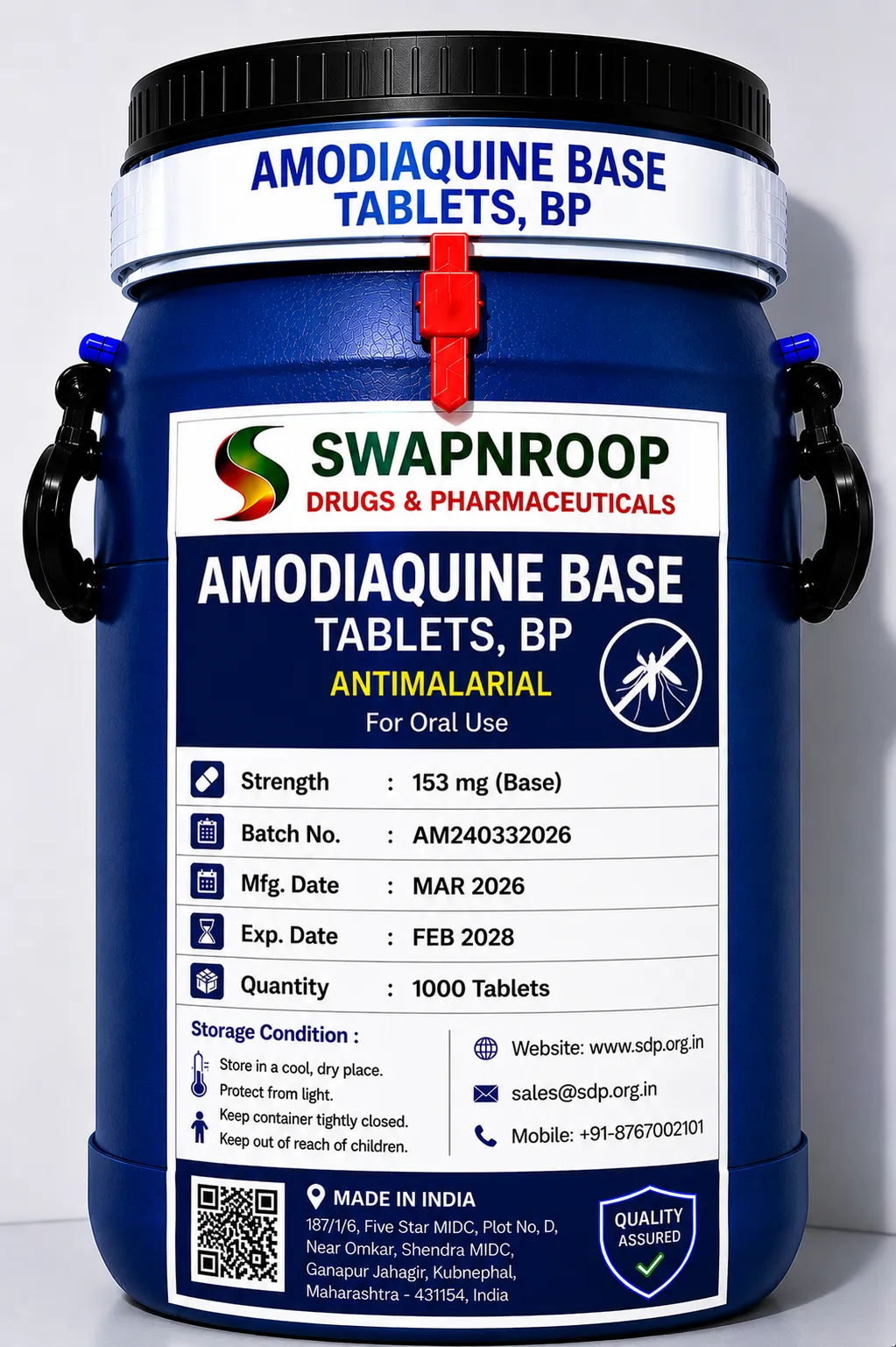 AMODIAQUINE BASE API Manufacturer India