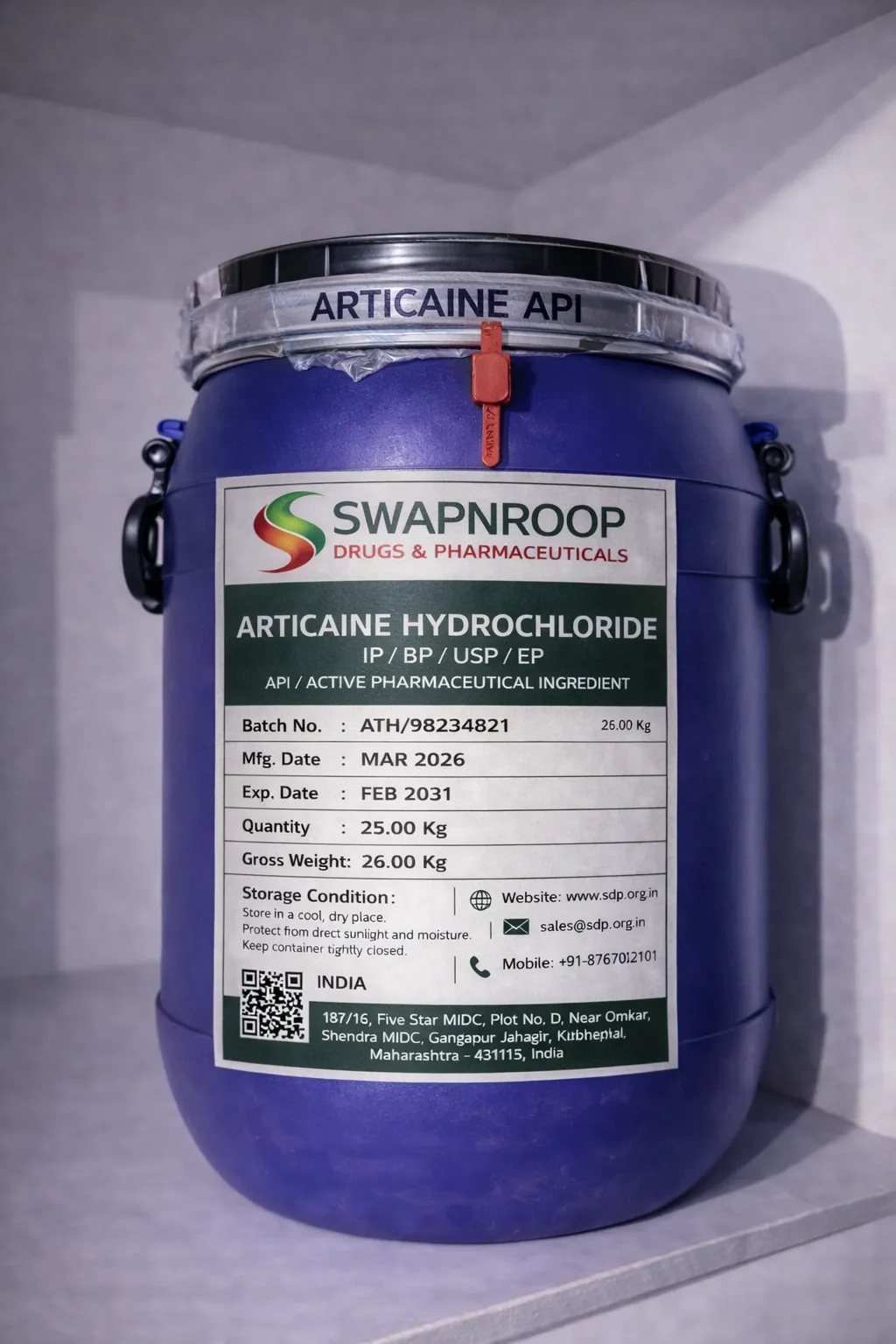 Articaine Hydrochloride API