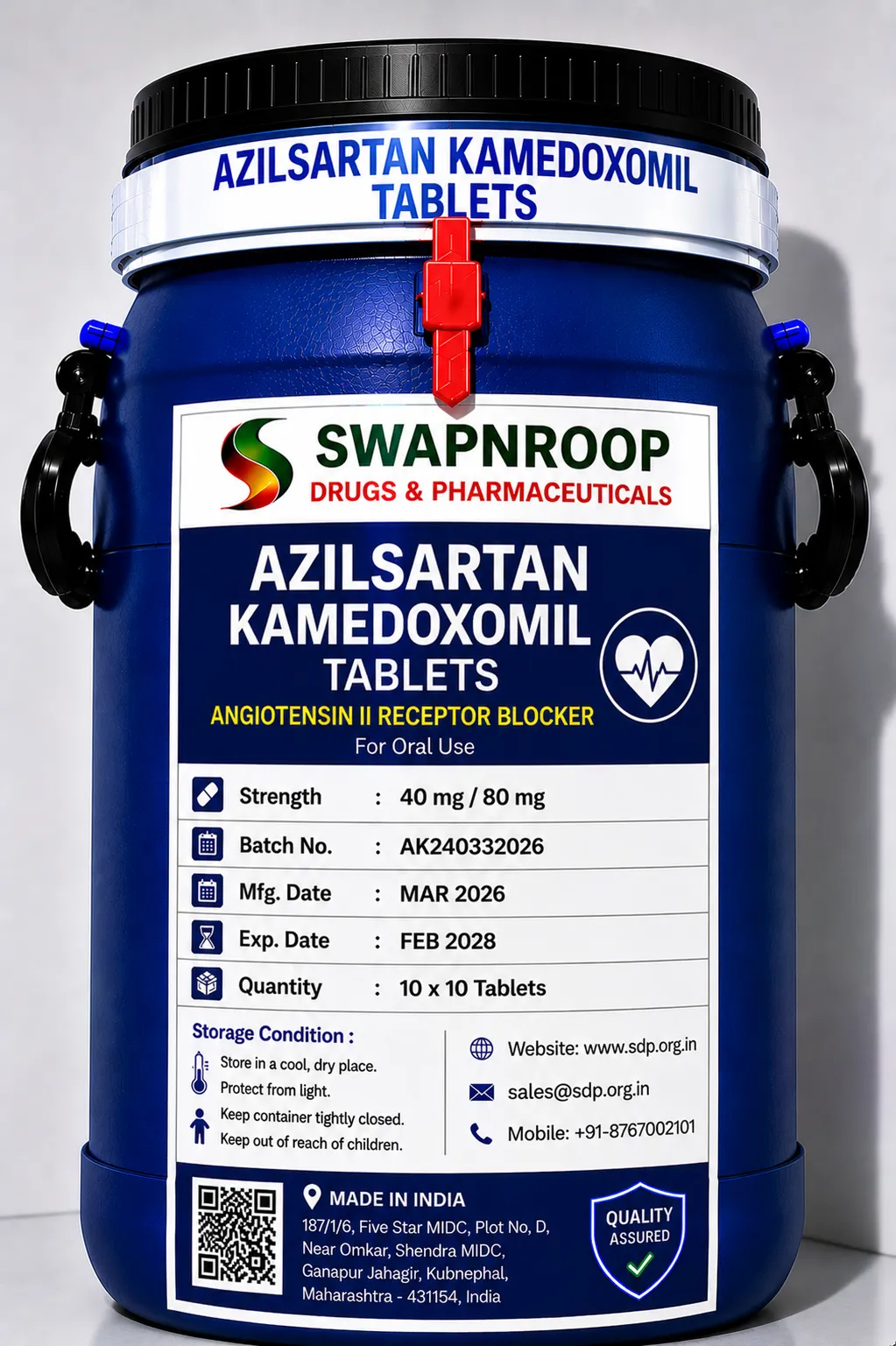 AZILSARTAN KAMEDOXOMIL API Manufacturer India