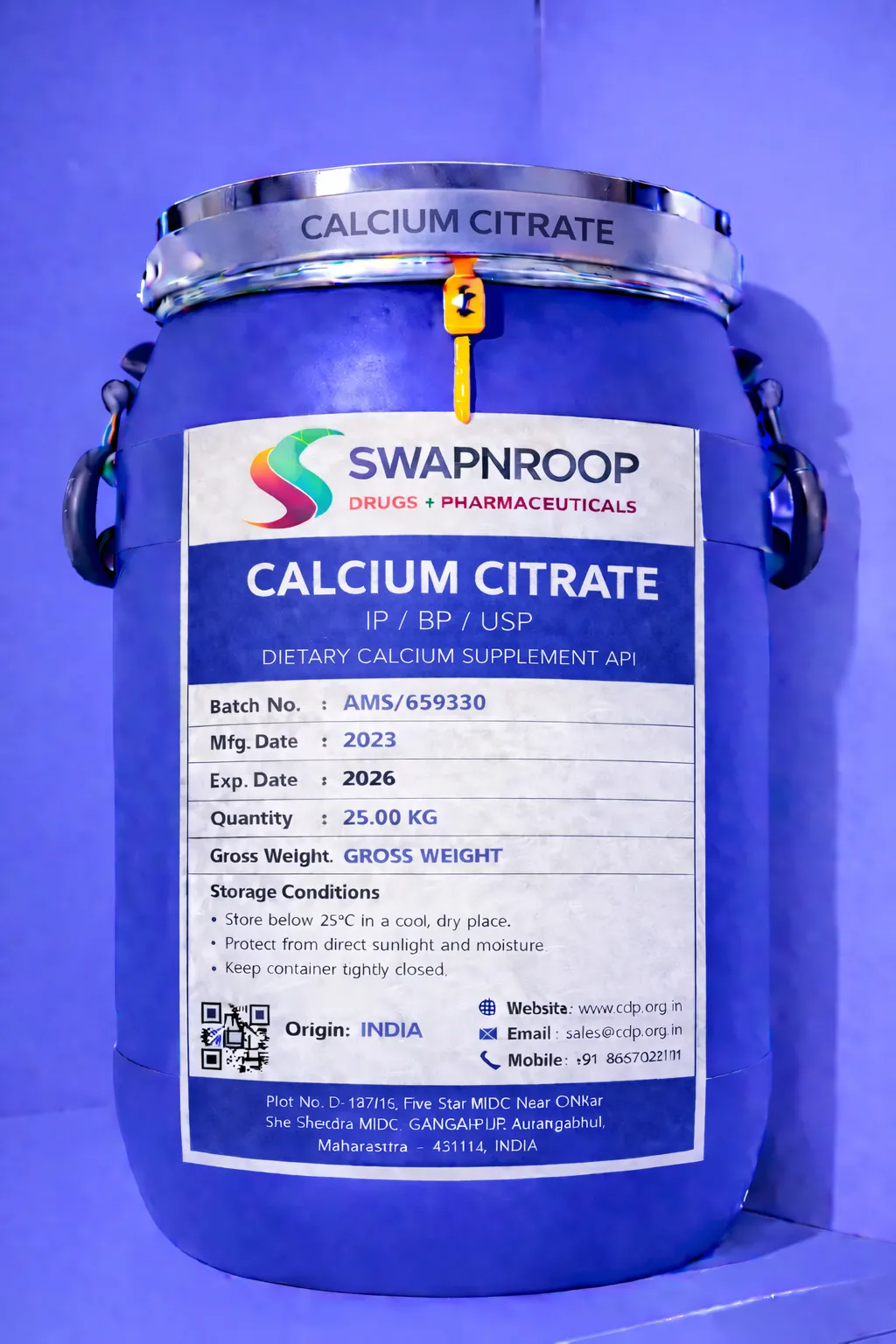 Calcium Citrate API (IP/BP/EP/USP)