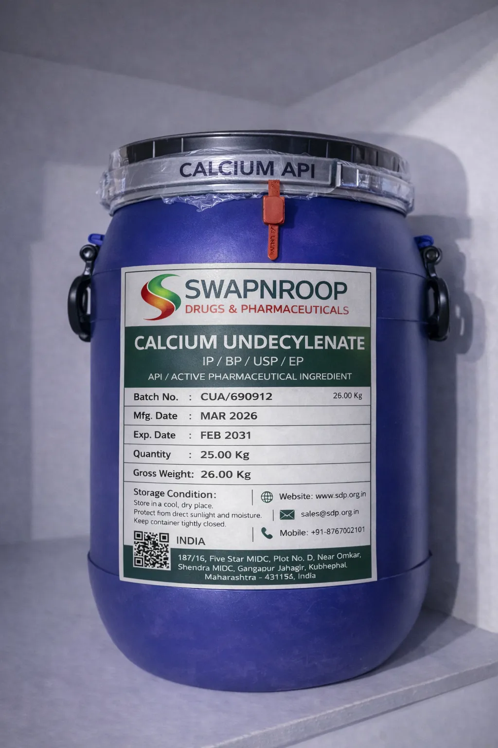 Calcium Undecylenate API (IP/BP/EP/USP)