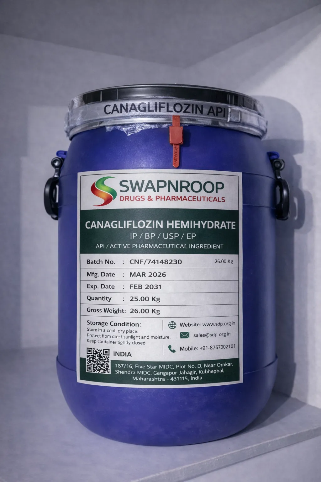 Canagliflozin Hemihydrate API (IP/BP/EP/USP)