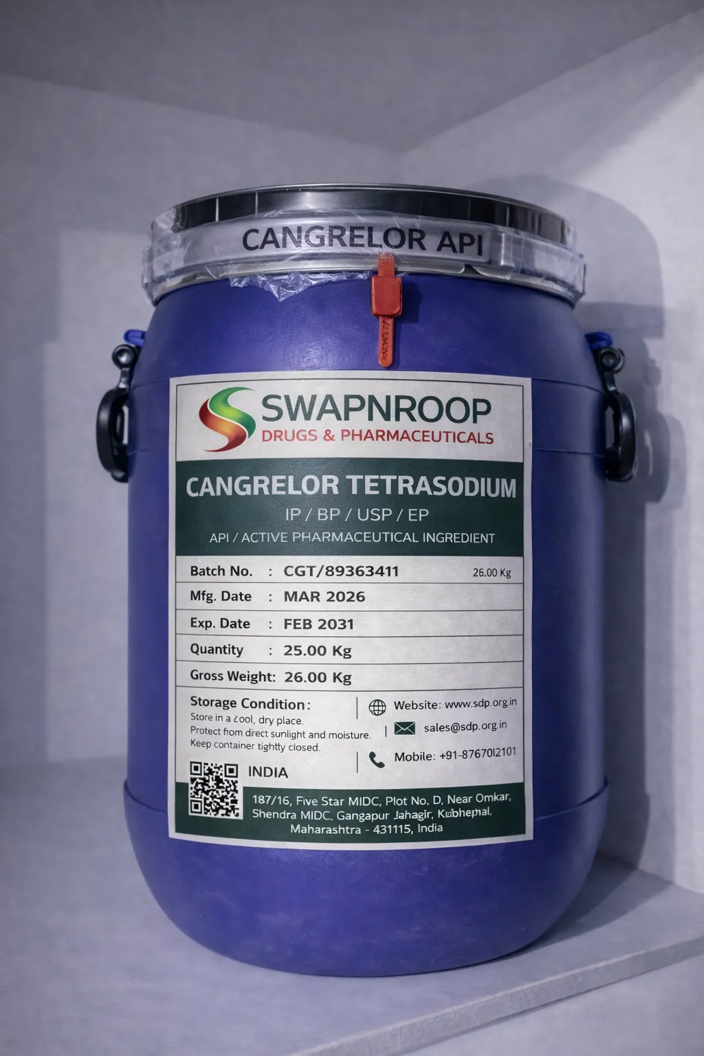 Cangrelor Tetrasodium API (IP/BP/EP/USP)