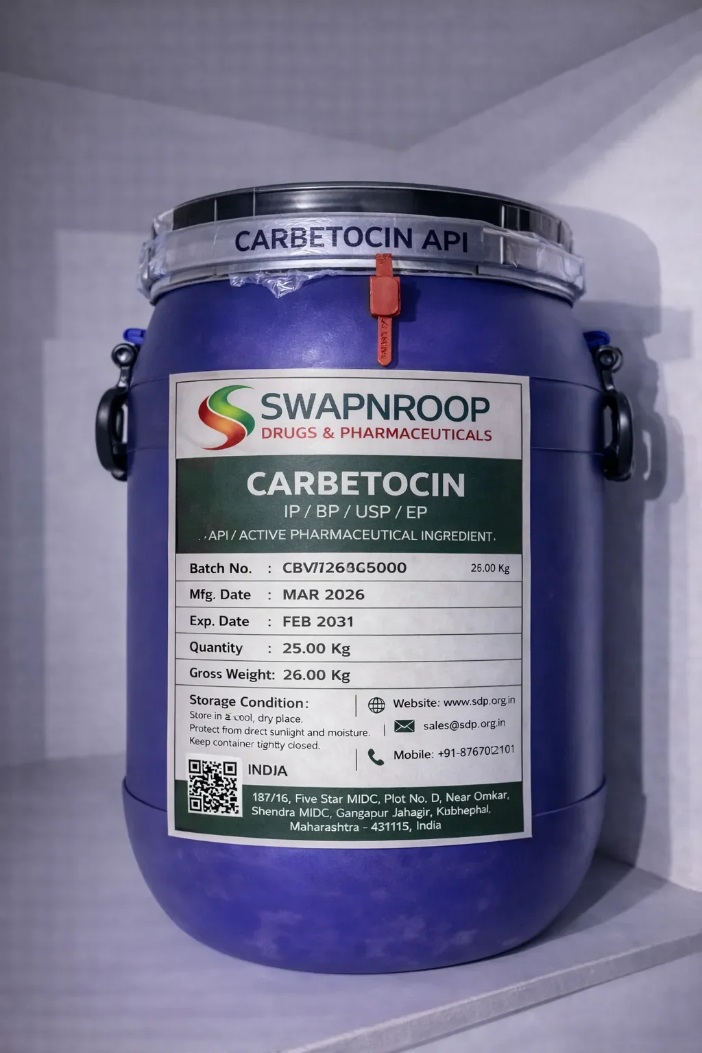 Carbetocin API (IP/BP/EP/USP)