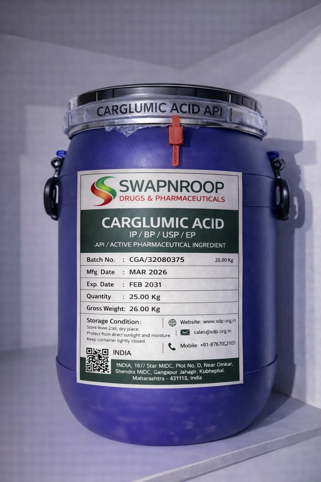 Carglumic Acid API (IP/BP/EP/USP)