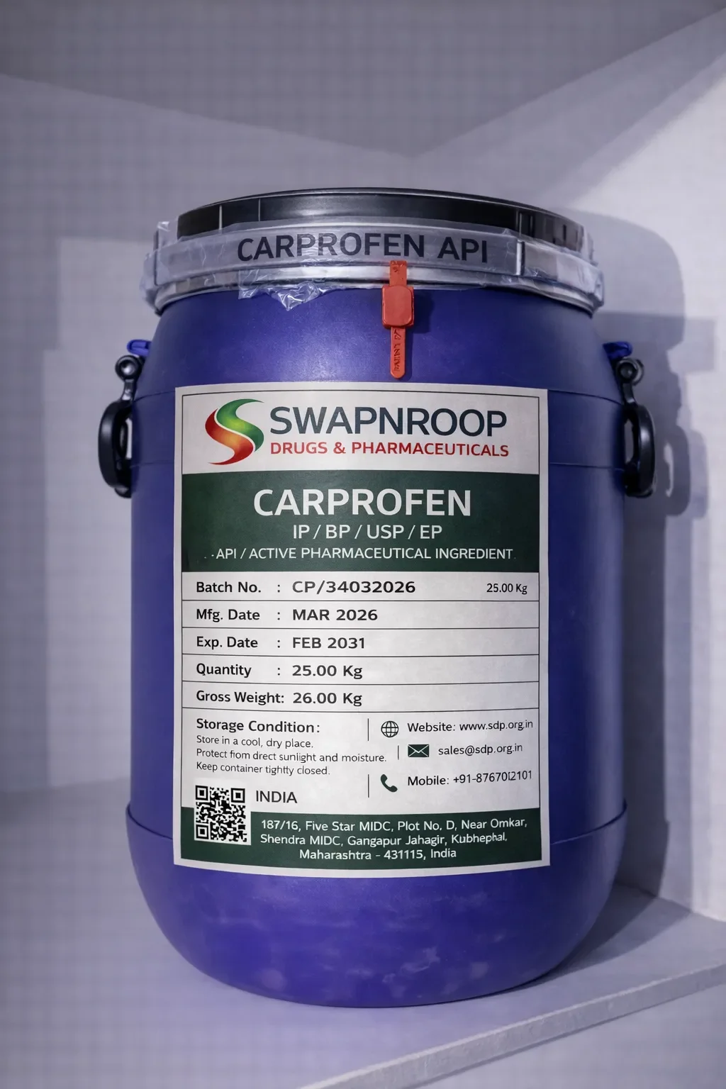 Carprofen API Manufacturer and Bulk Supplier in Maharashtra, India – Swapnroop Pharma