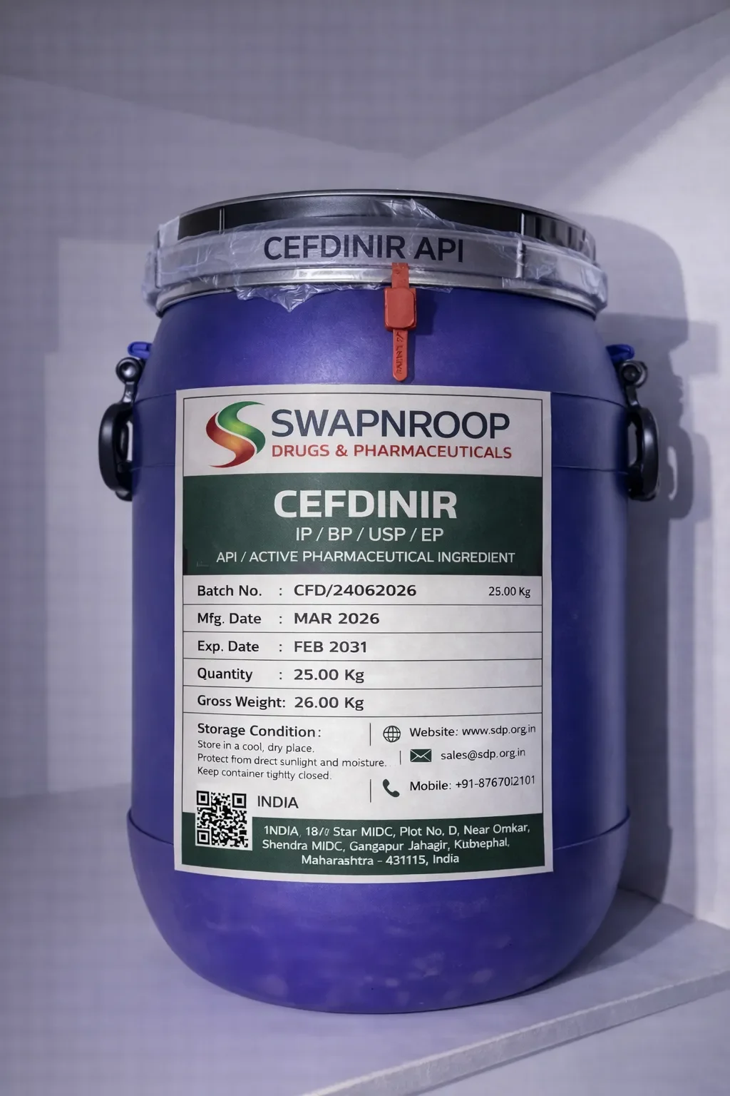 Cefdinir API (IP/BP/EP/USP)