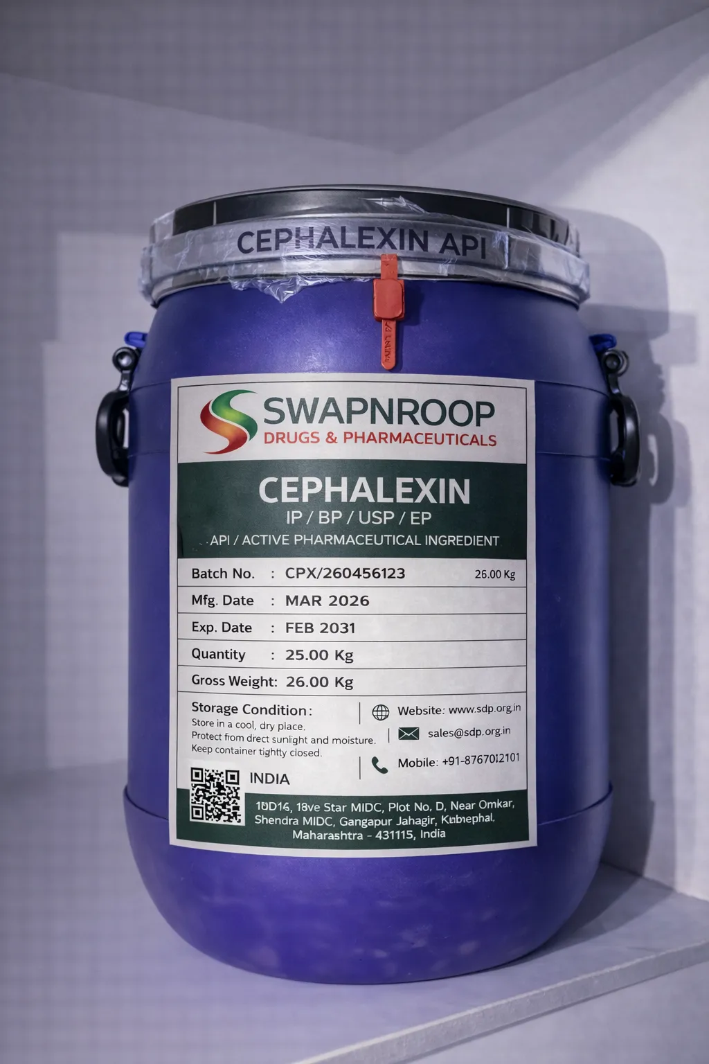 Cephalexin API (IP/BP/EP/USP)