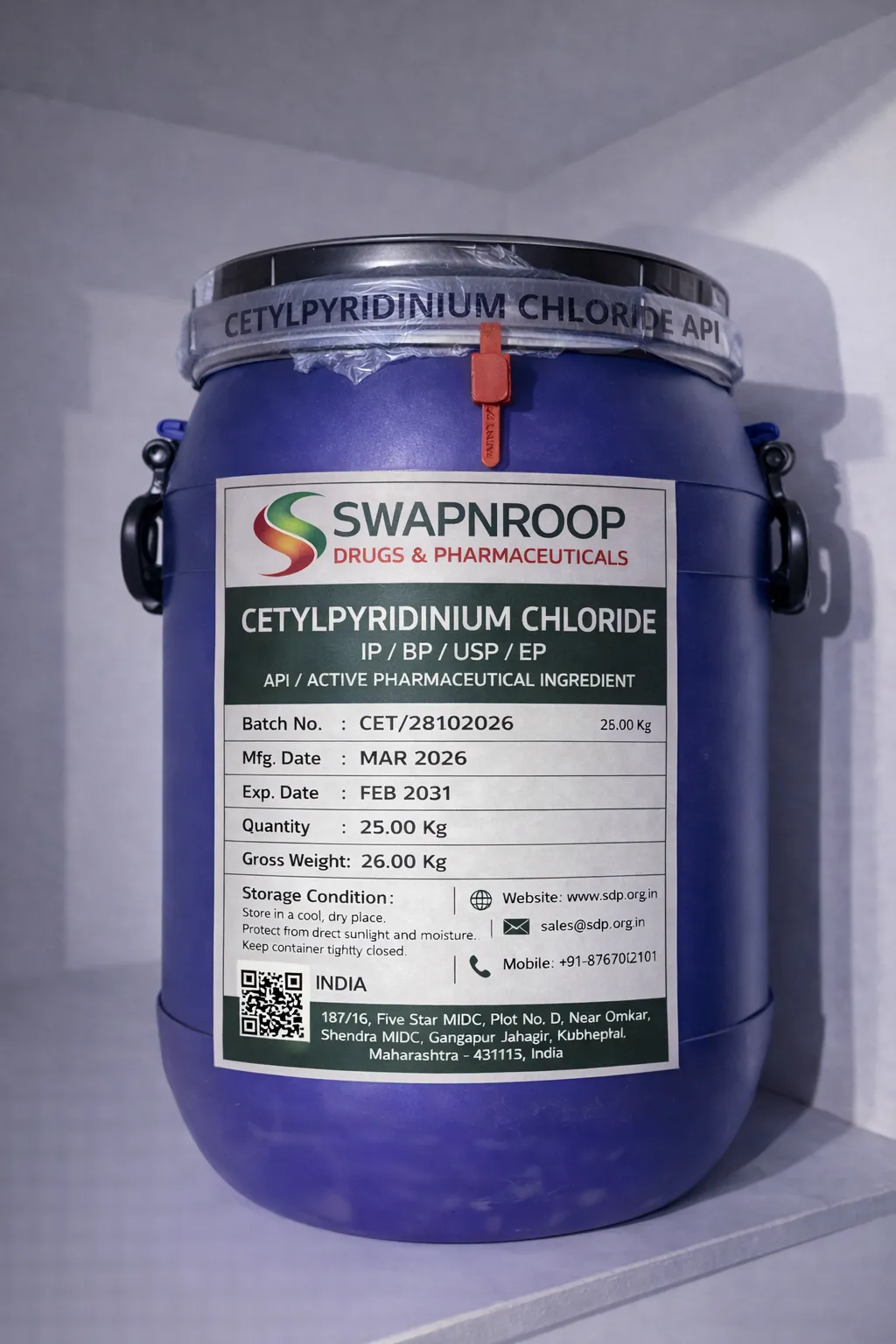 Cetylpyridinium Chloride API (IP/BP/EP/USP)