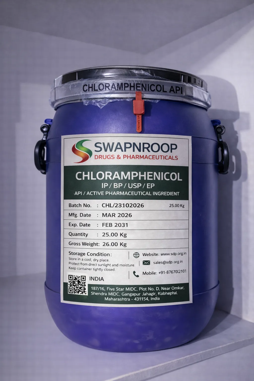 Chloramphenicol API (IP/BP/EP/USP)
