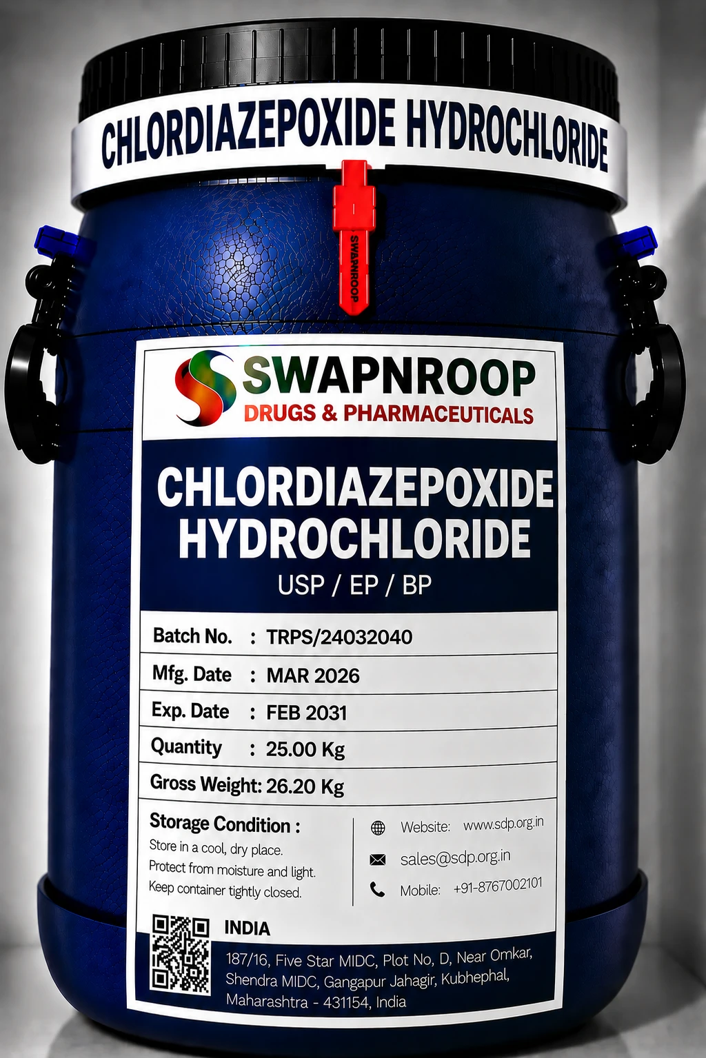 Chlordiazepoxide Hydrochloride API Manufacturer India