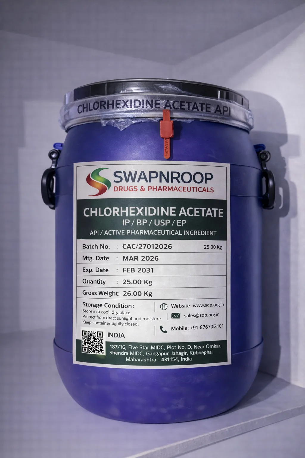 Chlorhexidine Acetate API (IP/BP/EP/USP)