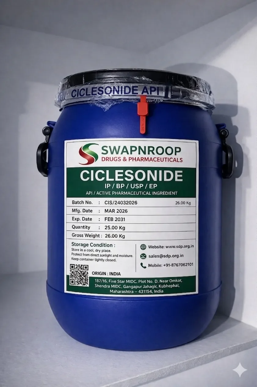 Ciclesonide API Manufacturer and Bulk Supplier in Maharashtra, India – Swapnroop Pharma