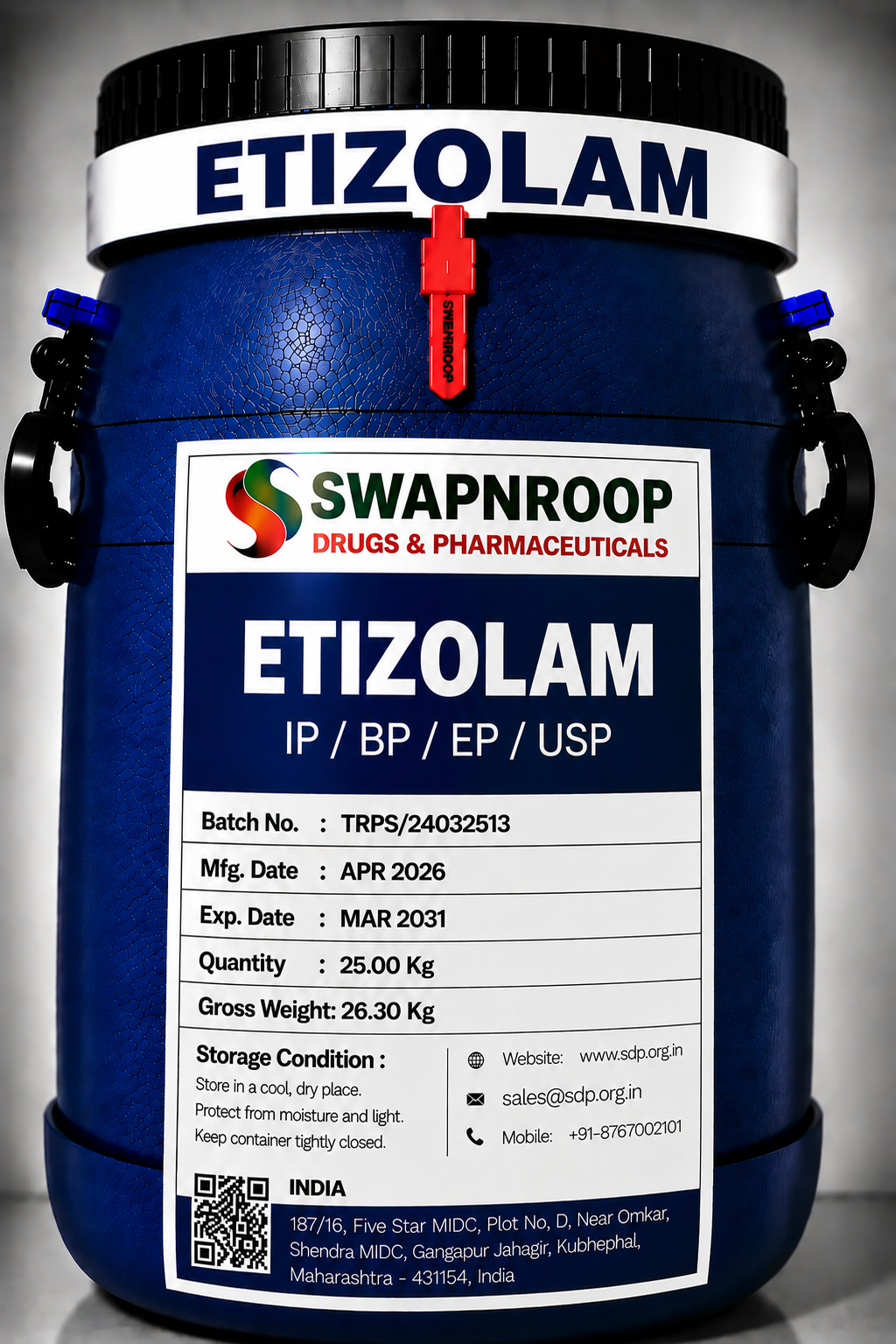 Etizolam  API Manufacturer and Bulk Supplier in Maharashtra, India – Swapnroop Pharma