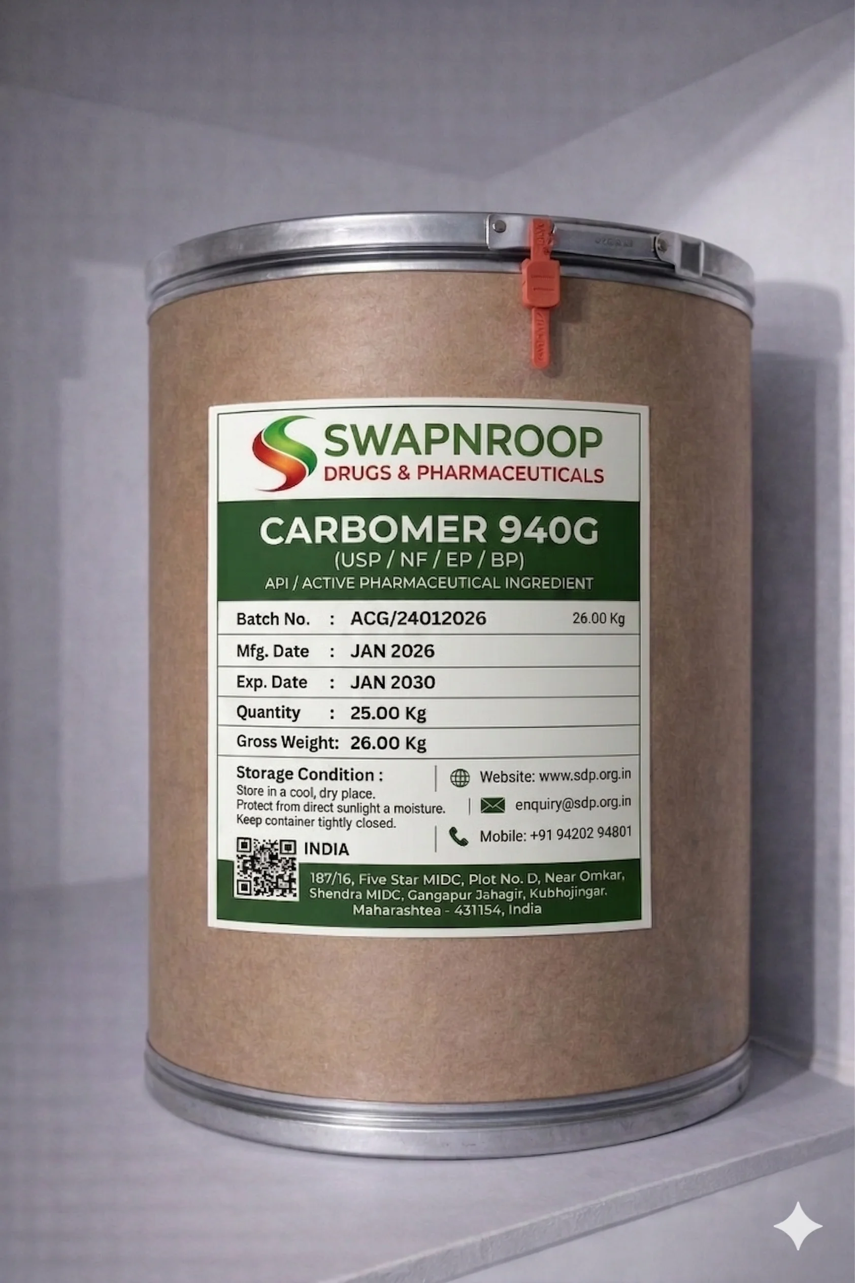 Carbomer 940G Excipient Manufacturer Maharashtra India