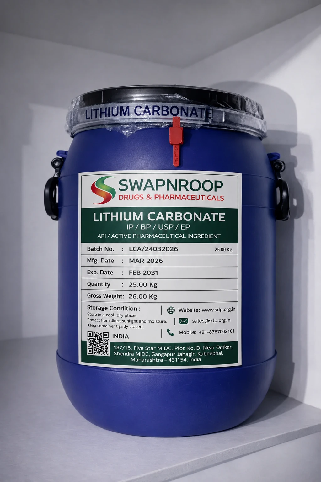 Lithium carbonate API