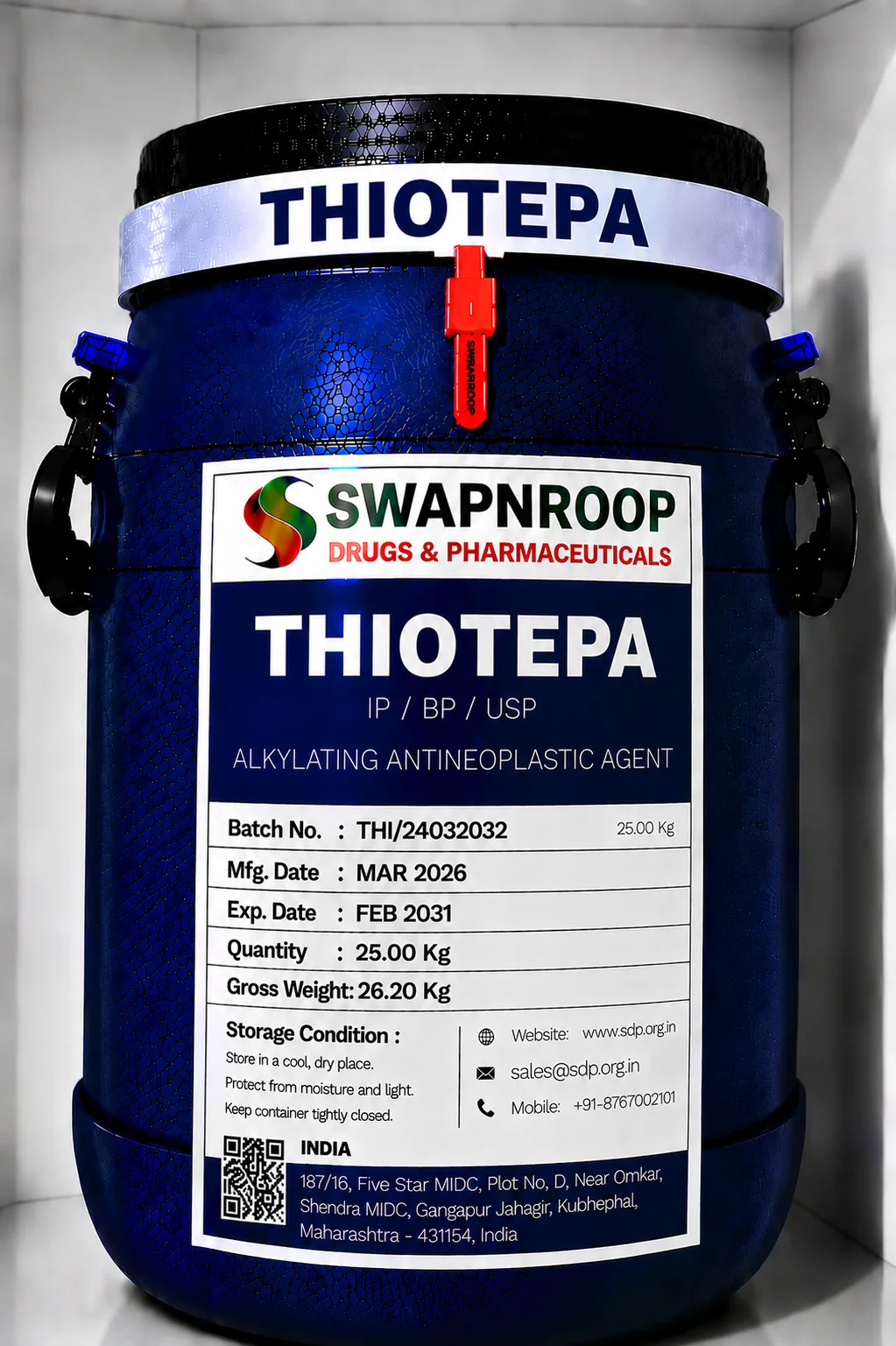 Thiotepa API Manufacturer and Bulk Supplier in Maharashtra, India – Swapnroop Pharma