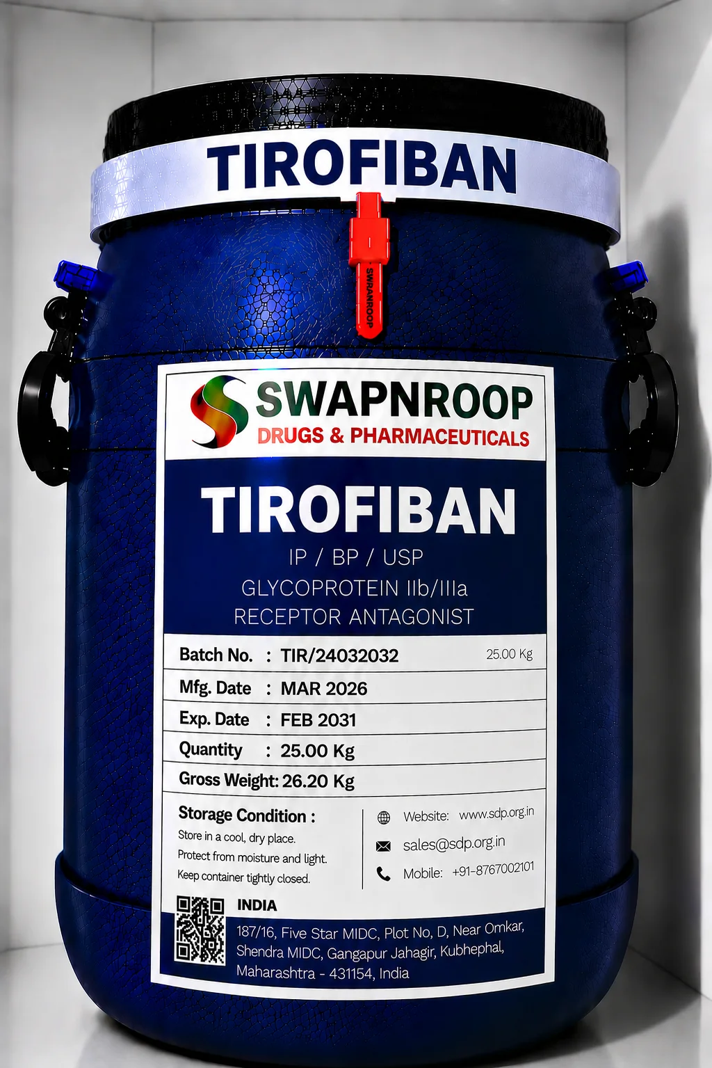 Tirofiban API Manufacturer and Bulk Supplier in Maharashtra, India – Swapnroop Pharma