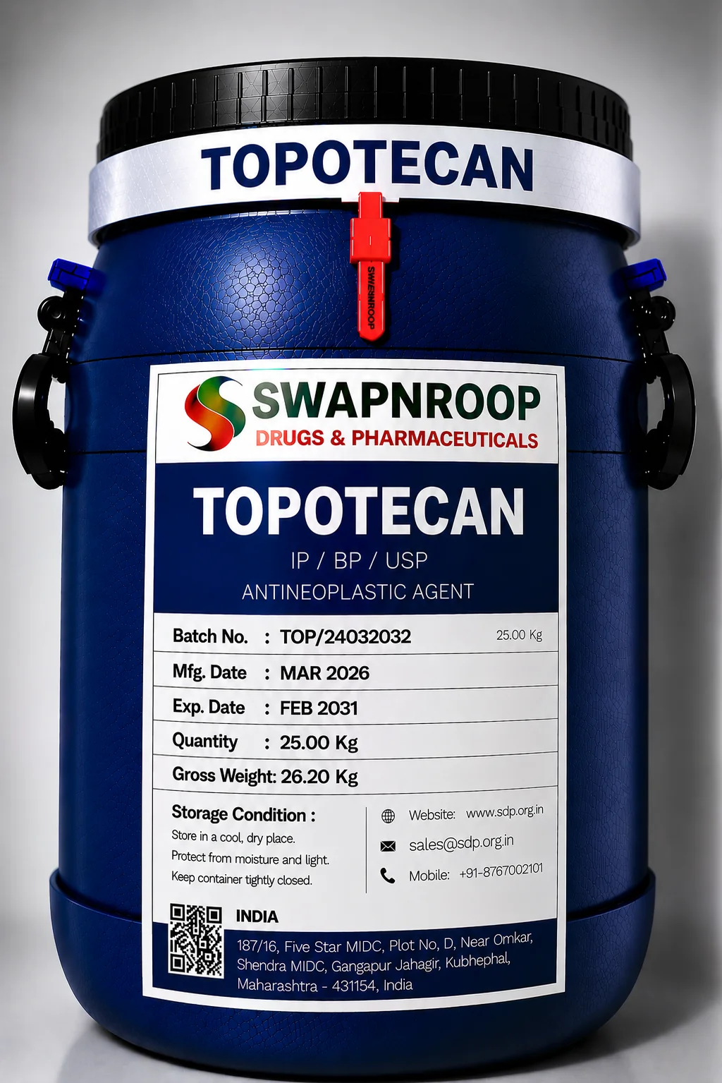 Topotecan API Manufacturer and Bulk Supplier in Maharashtra, India – Swapnroop Pharma