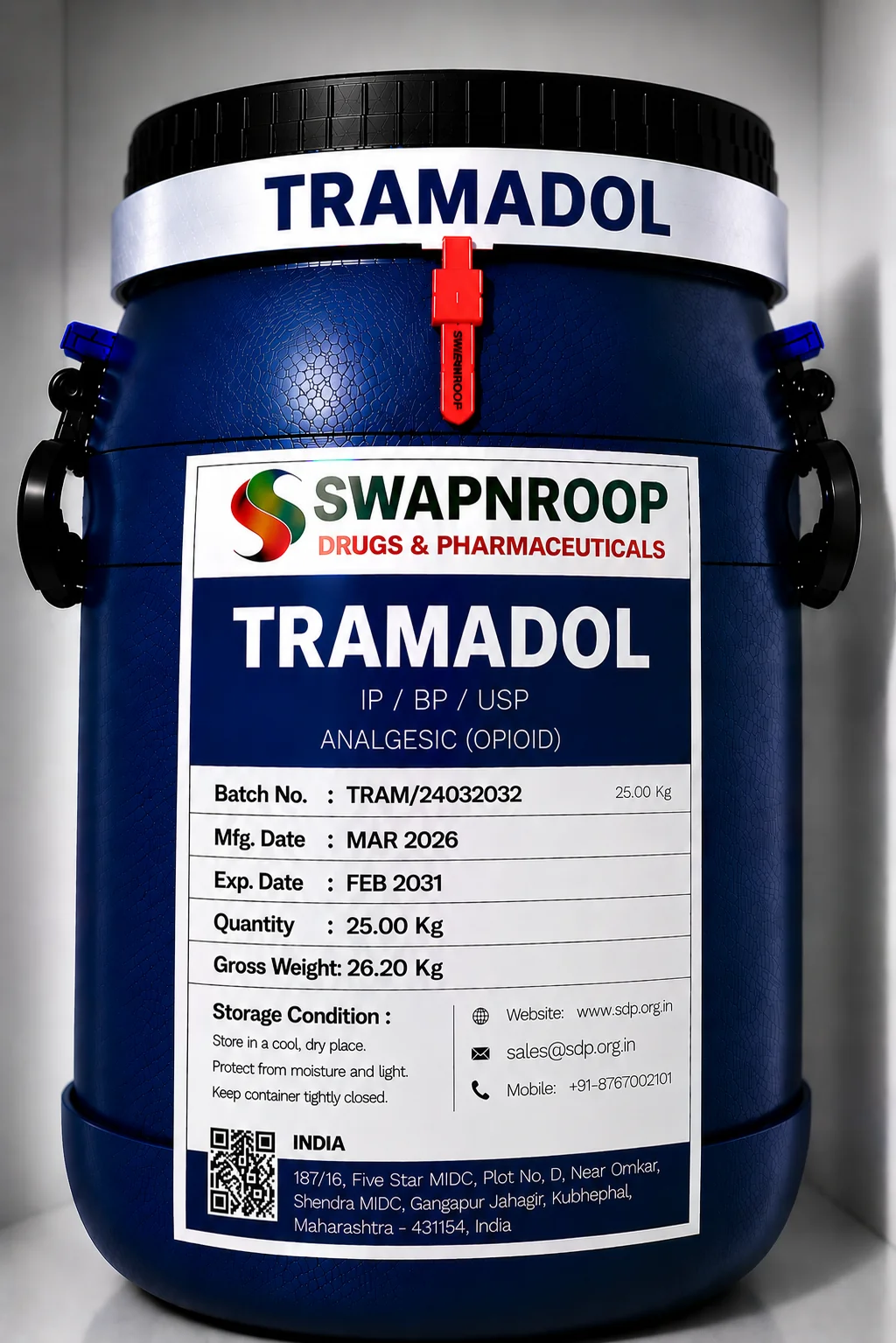 Tramadol API Manufacturer and Bulk Supplier in Maharashtra, India – Swapnroop Pharma