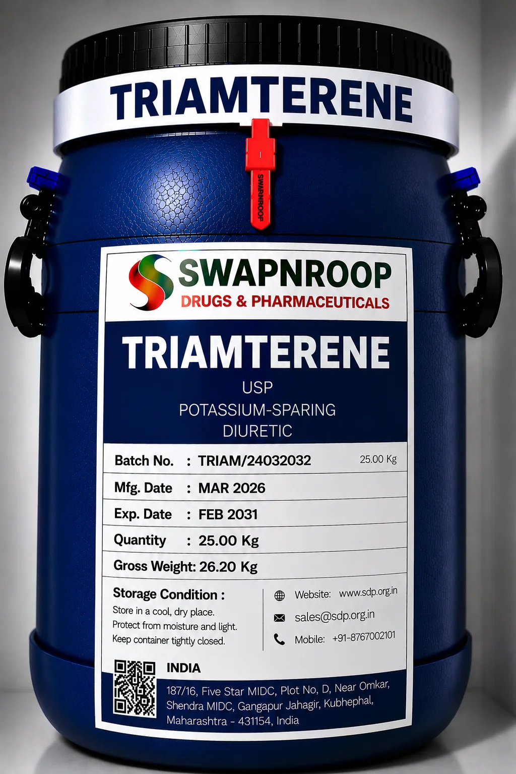 Triamterene API Manufacturer and Bulk Supplier in Maharashtra, India – Swapnroop Pharma
