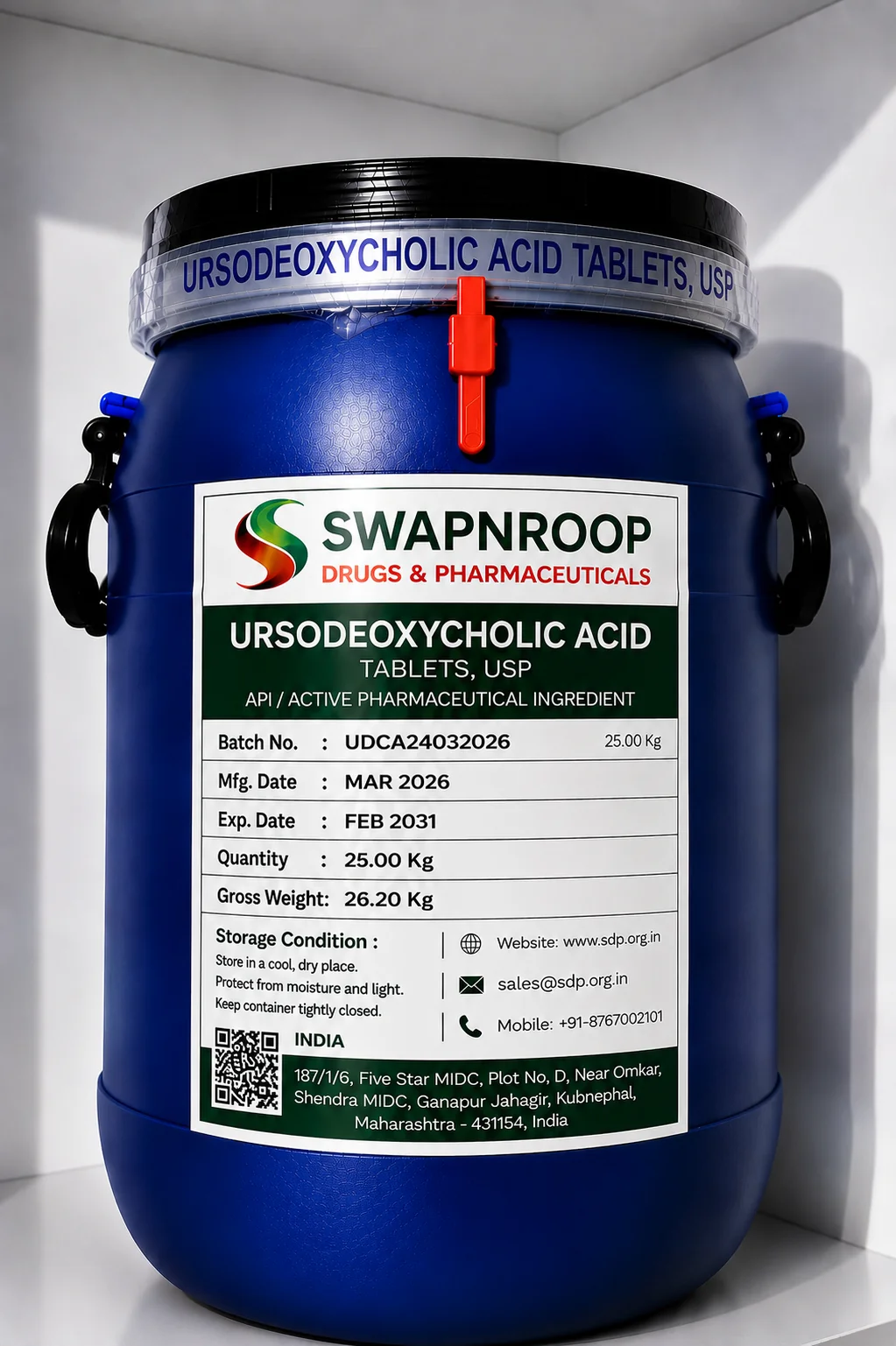 Ursodeoxycholic acid API Manufacturer and Bulk Supplier in Maharashtra, India – Swapnroop Pharma