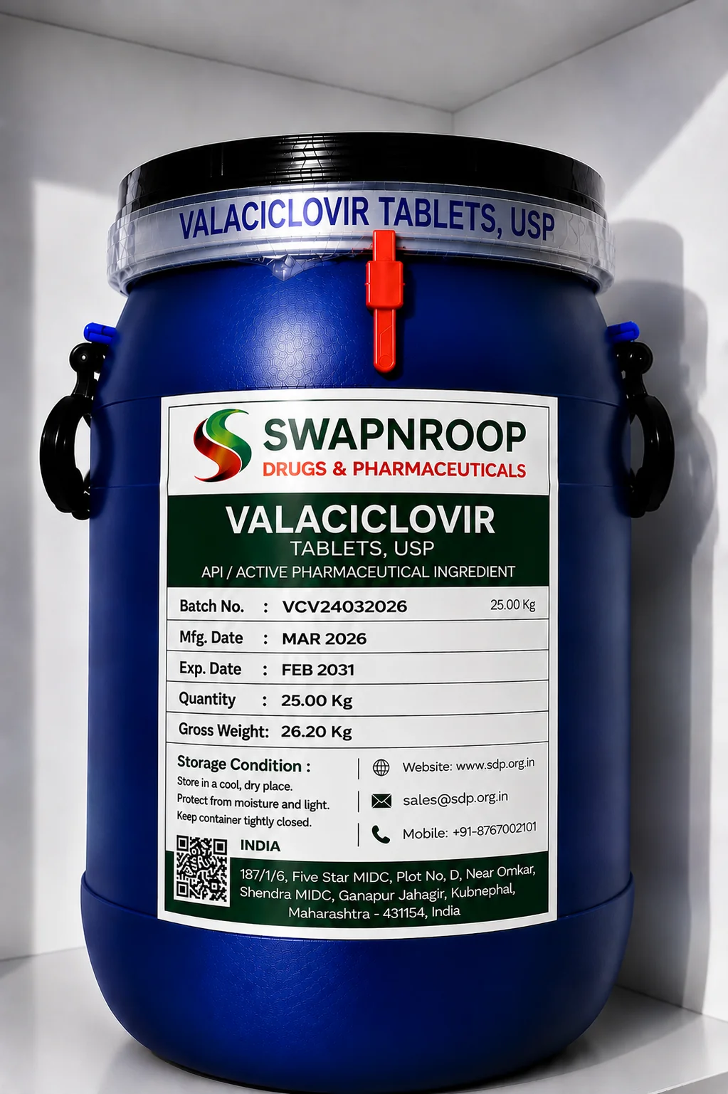 Valaciclovir API Manufacturer and Bulk Supplier in Maharashtra, India – Swapnroop Pharma