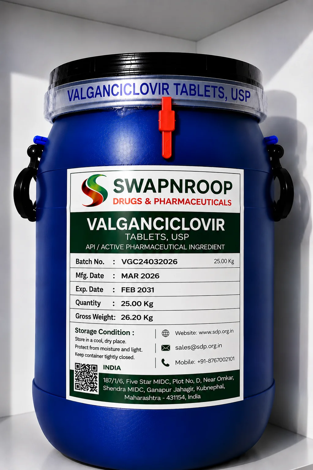 Valganciclovir API Manufacturer and Bulk Supplier in Maharashtra, India – Swapnroop Pharma