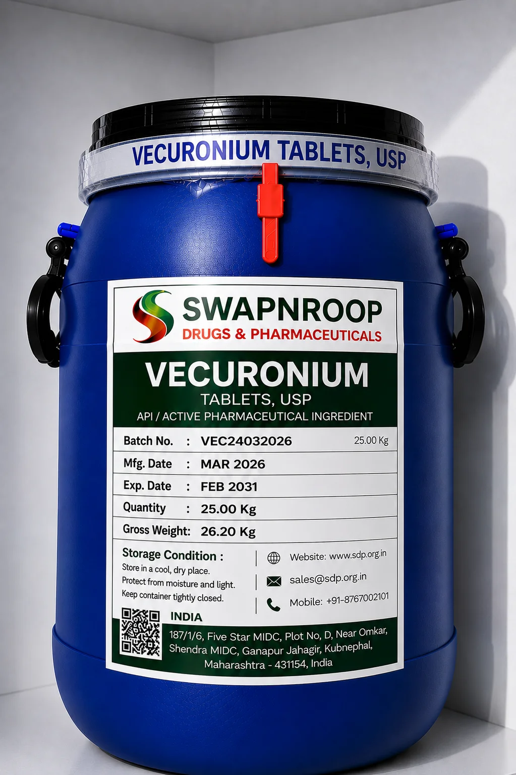 Vecuronium API Manufacturer and Bulk Supplier in Maharashtra, India – Swapnroop Pharma