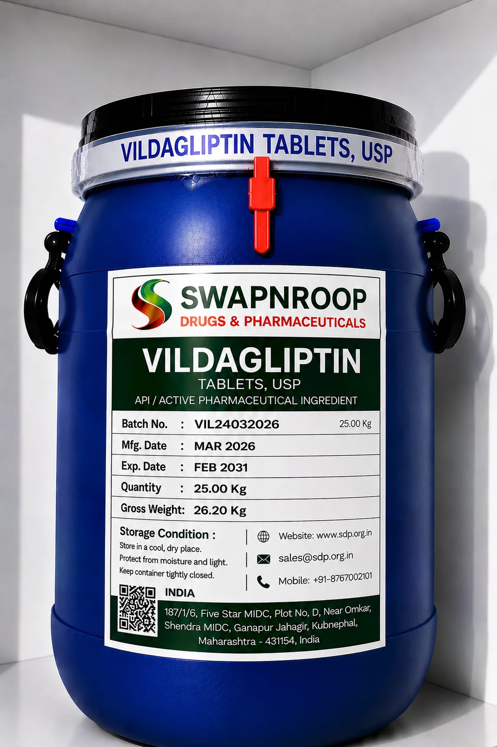Vildagliptin API Manufacturer and Bulk Supplier in Maharashtra, India – Swapnroop Pharma