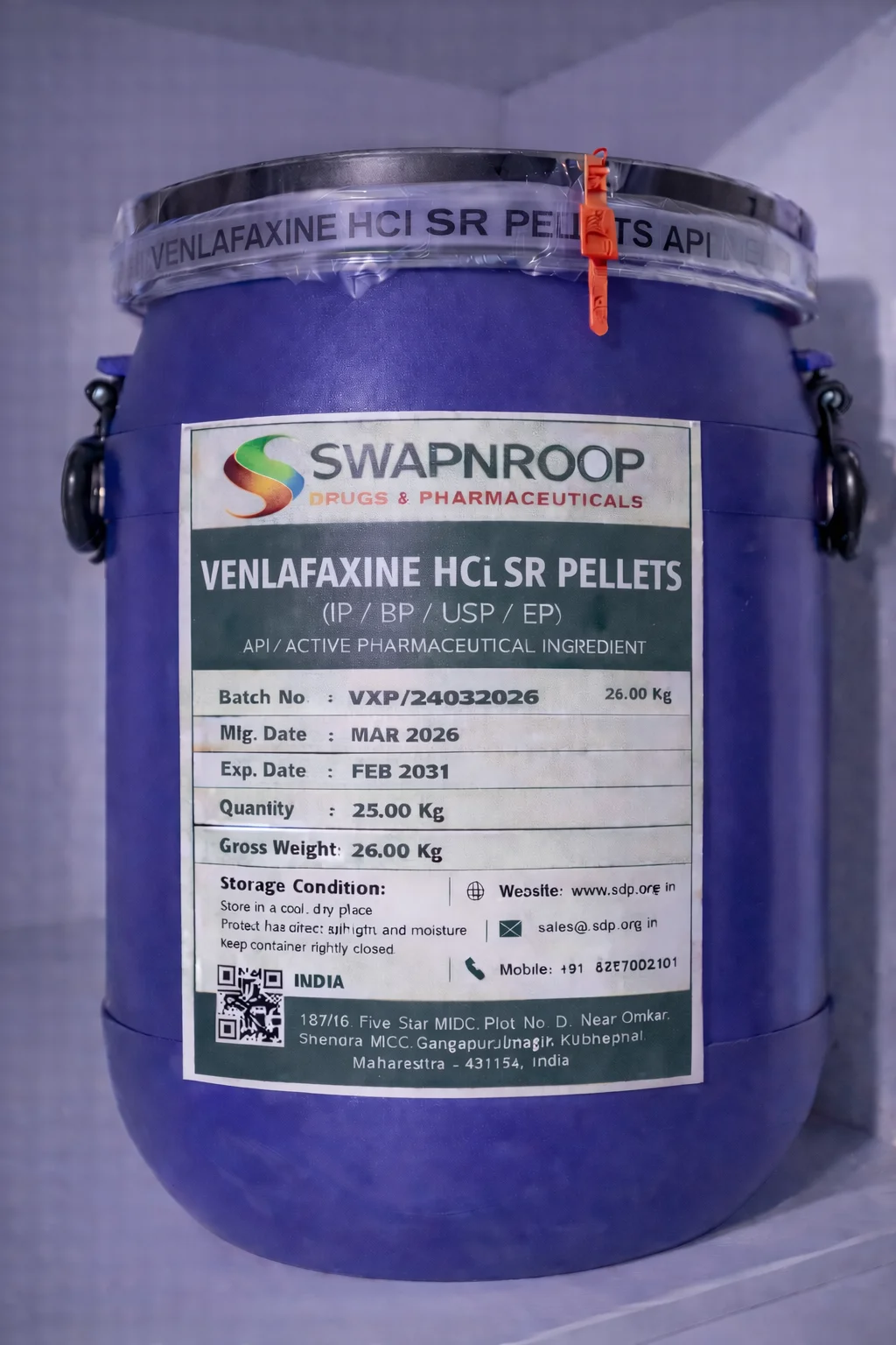 Venlafaxine HCl SR Pellets